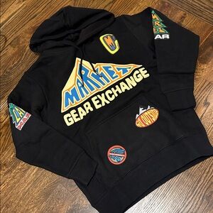 NWT Market Gear Exchange Graphic Cotton Hoodie Black S RARE